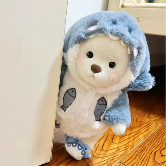 Osito Vestido de Tiburon de Cuddle Paws | Juguete articulado hecho a mano