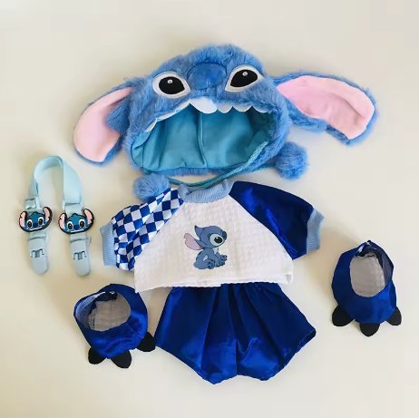 Ropa de Stich Azul de Cuddle Paws | Juguete articulado hecho a mano