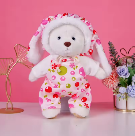 Ropa de Conejo Rosa de Cuddle Paws | Juguete articulado hecho a mano